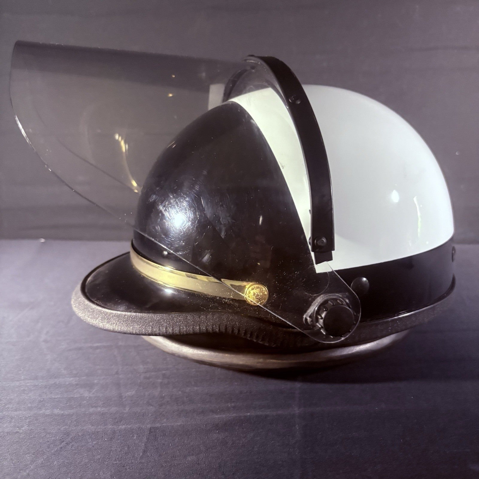 VTG Police Riot Motorcycle Helmet Black & White Size 6 7/8 with Z87 Face Shield13