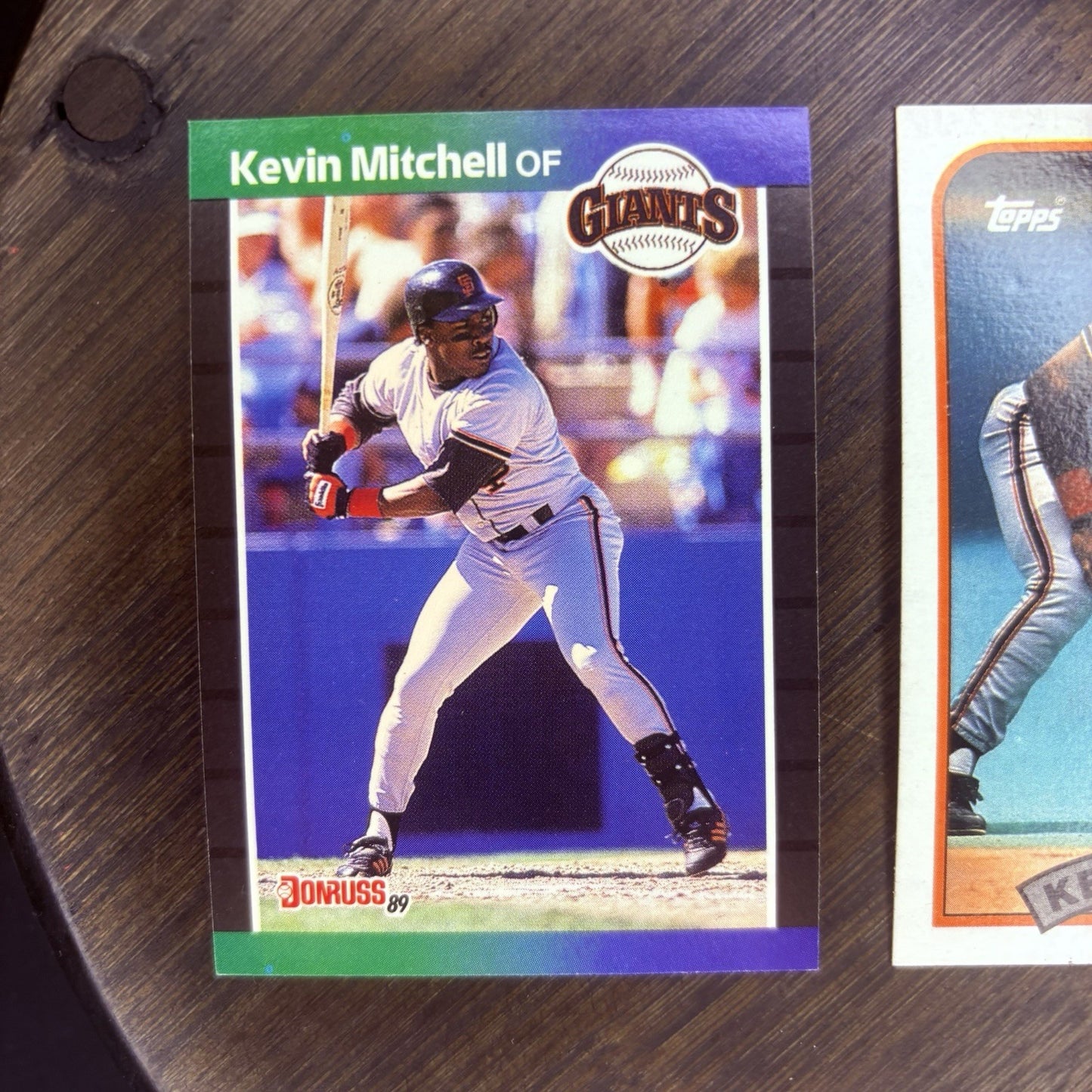 1989 Donruss Kevin Mitchell #485 ERROR Card (No Dot INC) & (2) Topps #1893