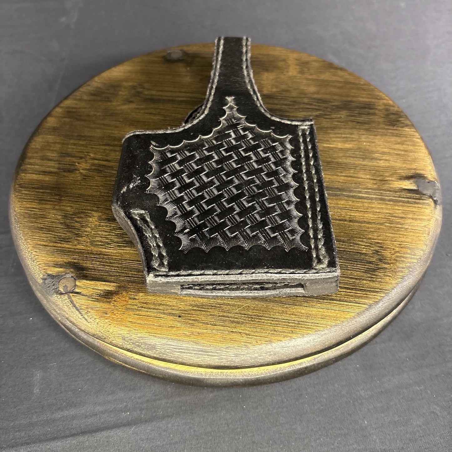 Tex Shoemaker 17H Basket Weave Holster For S&W 439 549 559 639 659 Snap Closure2