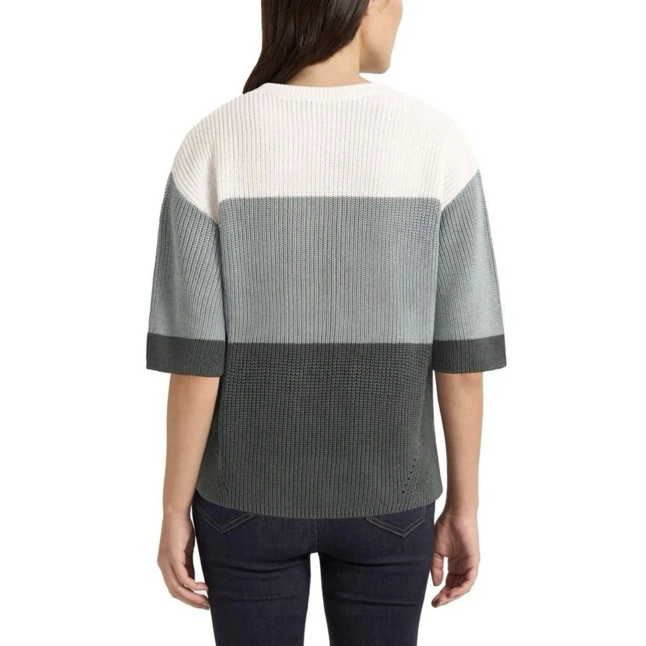 NEW Matty M Women's XXL Colorblock Sweater Polyester Crewneck (Grey, Blue,White)4
