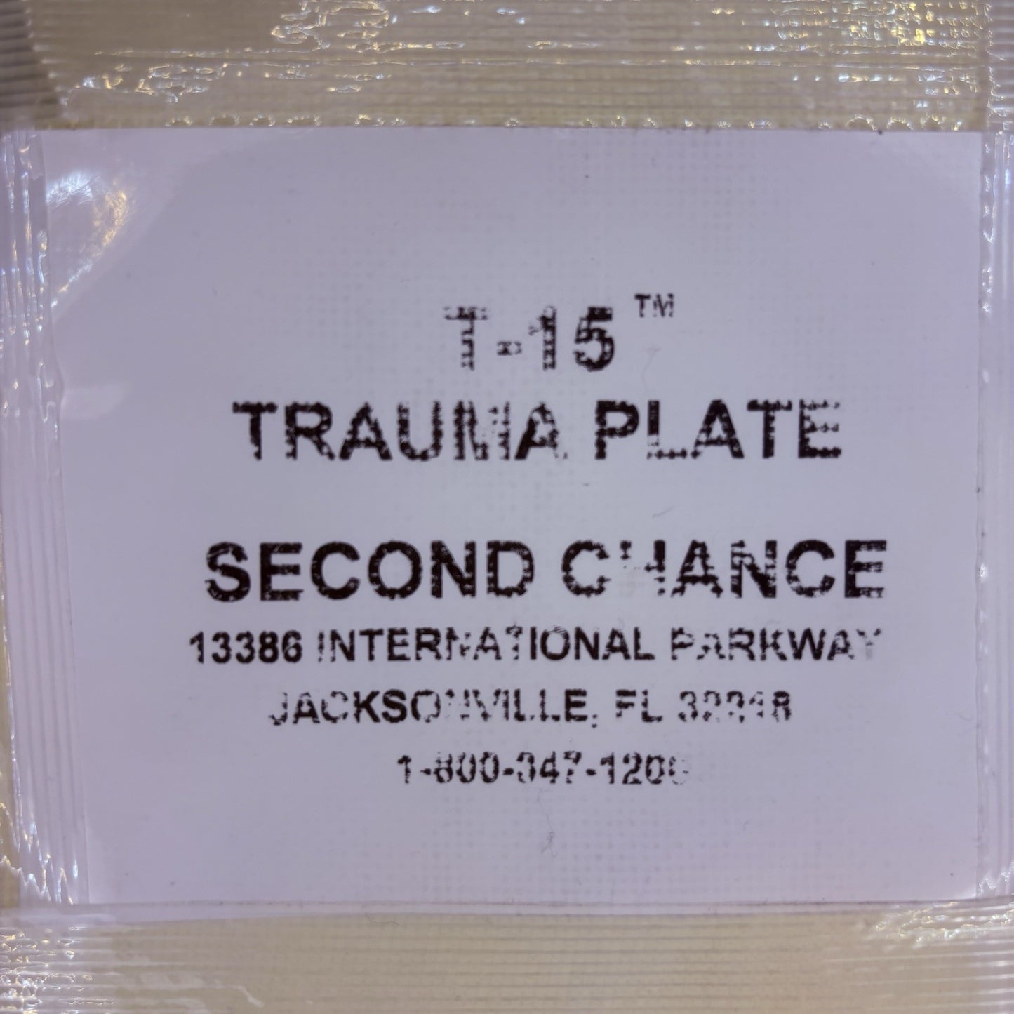 Second Chance T-15 Titanium Trauma Plate Size: 5"x 8" Armor2