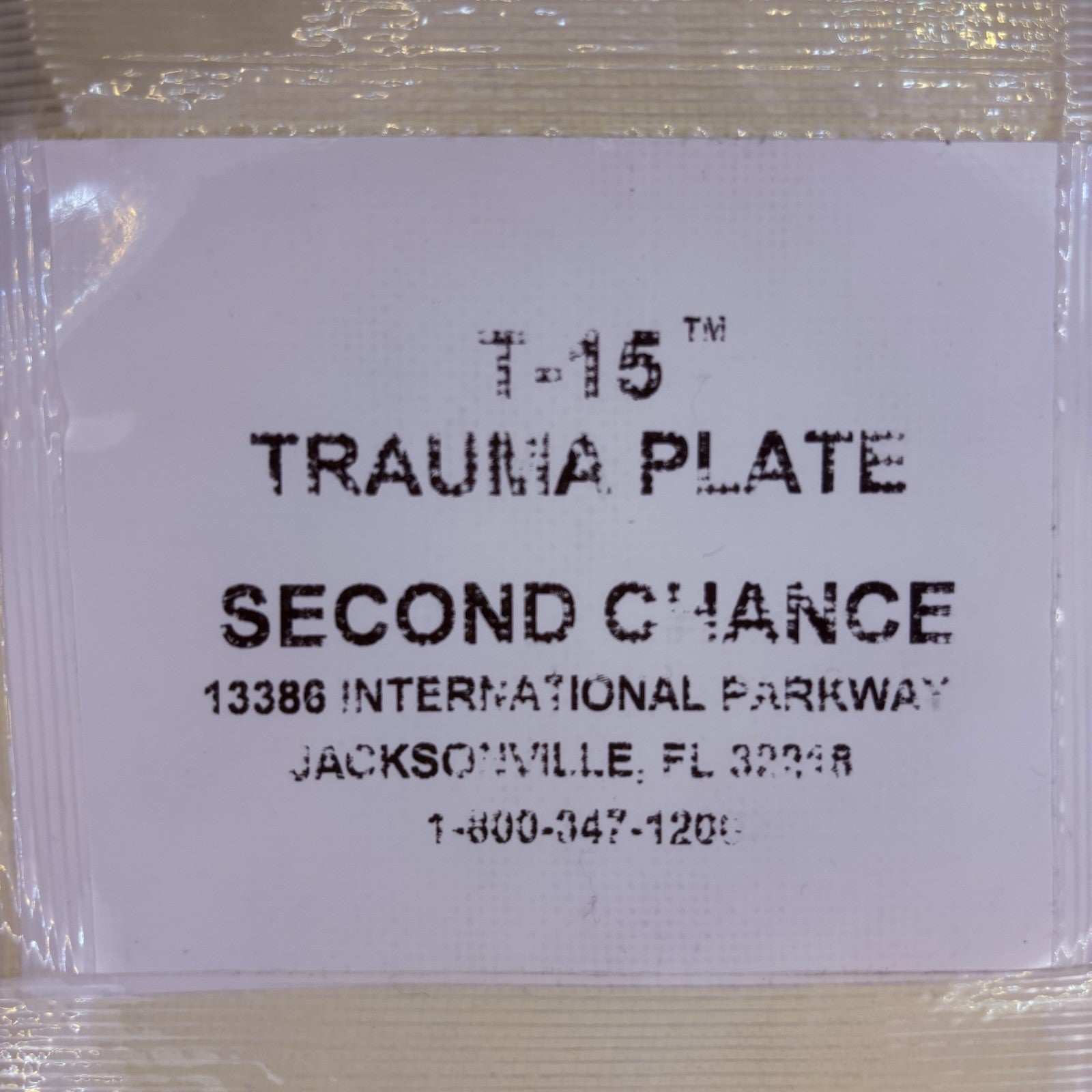 Second Chance T-15 Titanium Trauma Plate Size: 5"x 8" Armor2