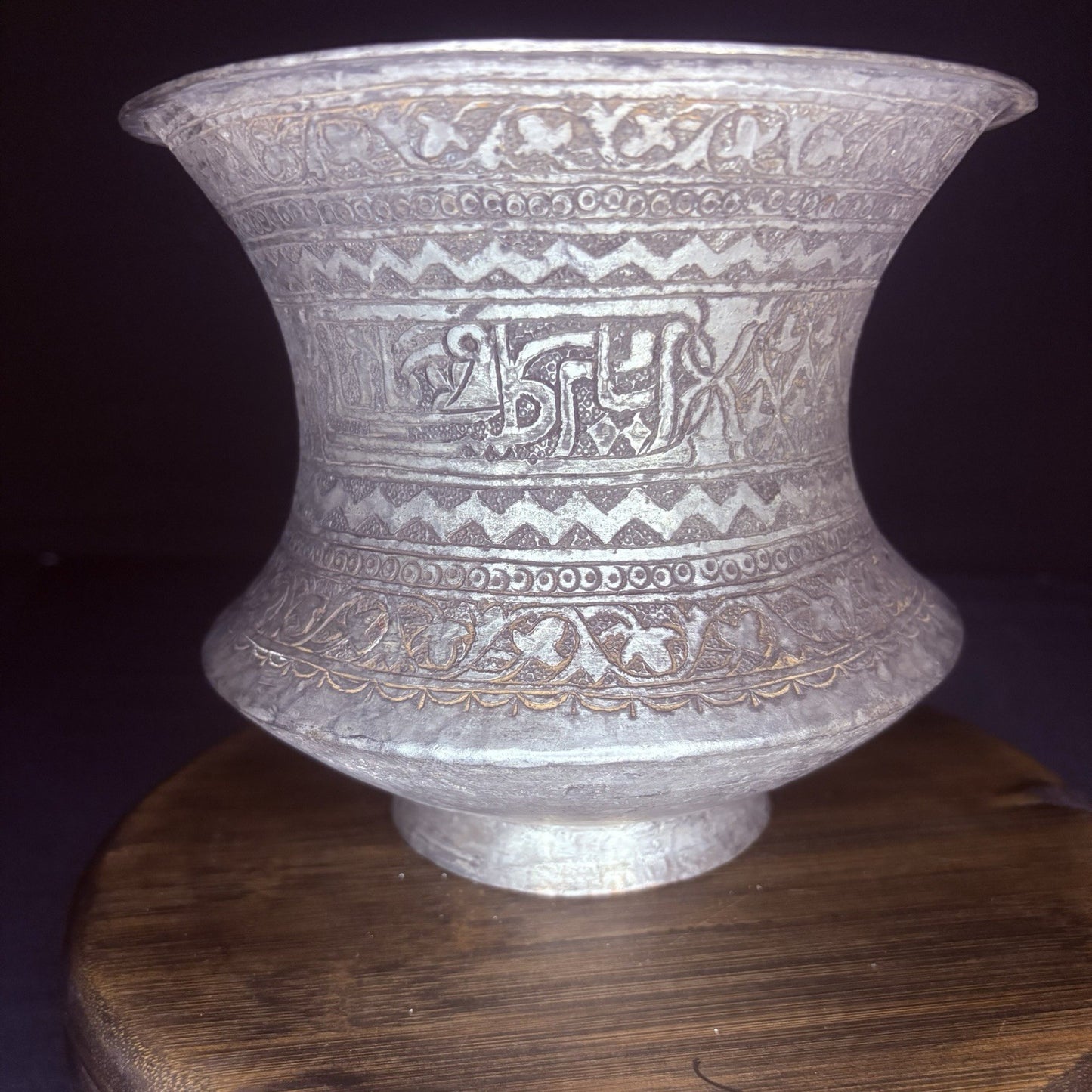 Qajar Era Copper Vessel Hand Hammered Islamic Calligraphy Tinned Late 1800s14