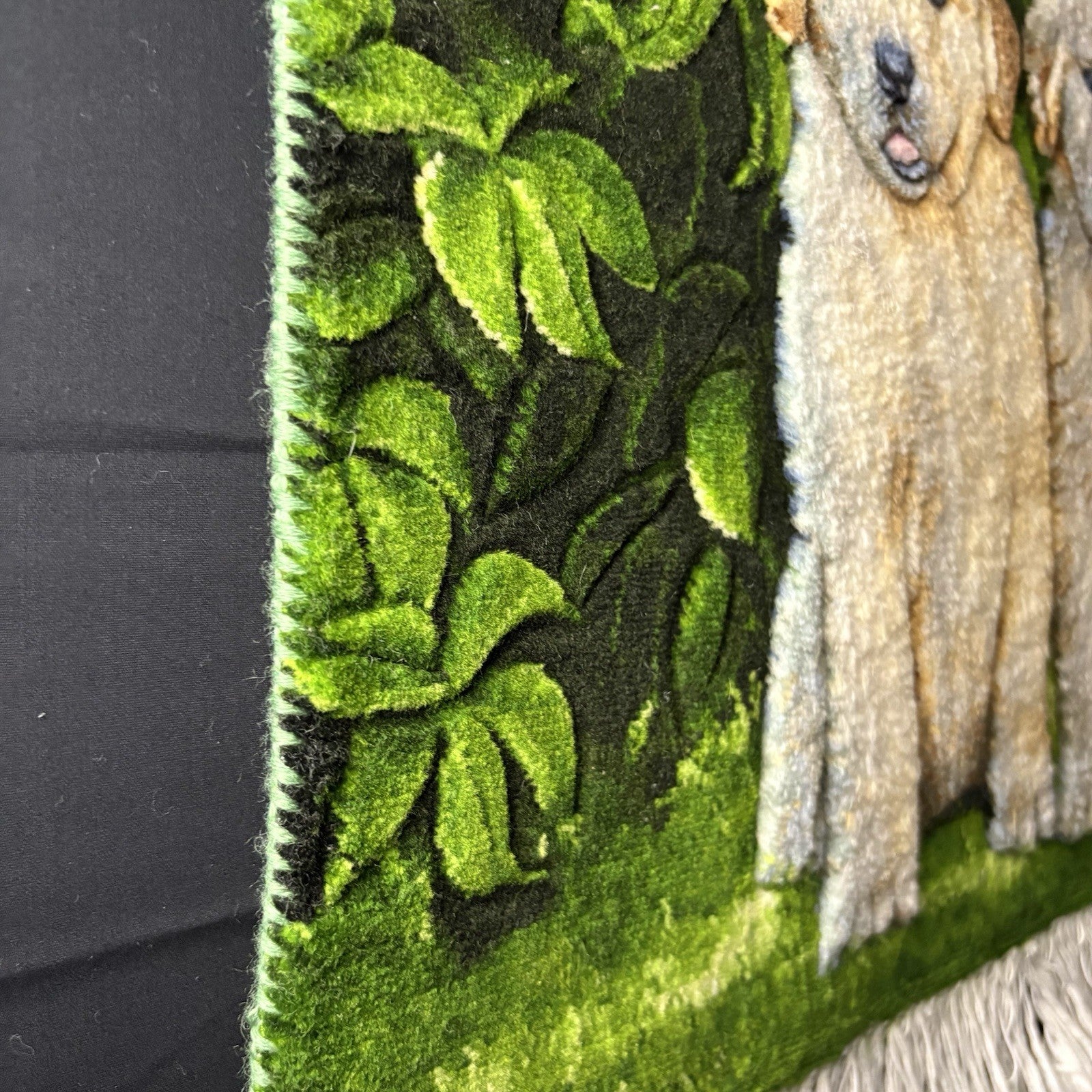 Pictorial Rug 3D Puppy Hand Knotted 24”x17” 224KPSI w/Free Rug Hangers6