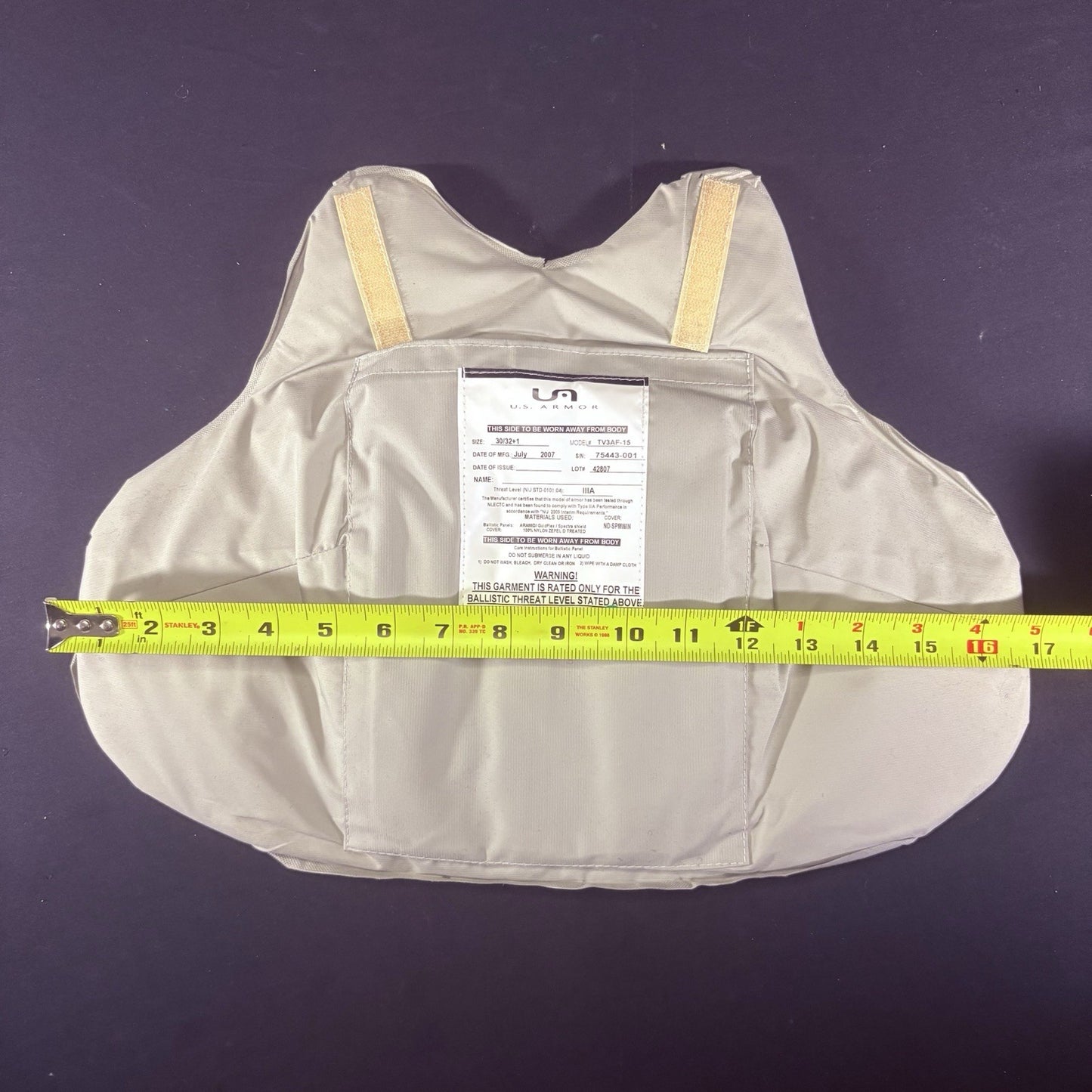 US Armor IIIA (3A) Bullet Proof Vest (Size Female SMALL) With Trauma Plate15