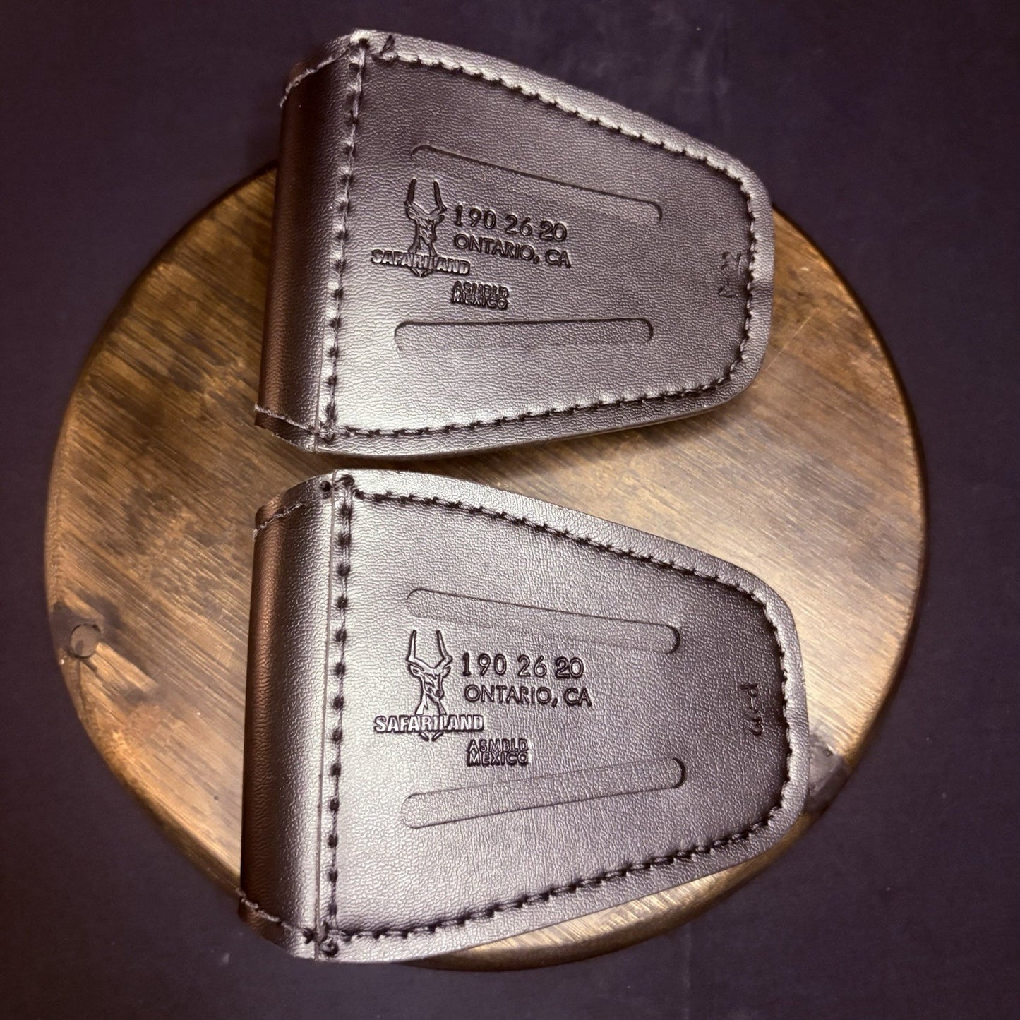 NEW Safariland 190 Handcuff Pouch (Set of 2) Plain Black Leather Black Snap3