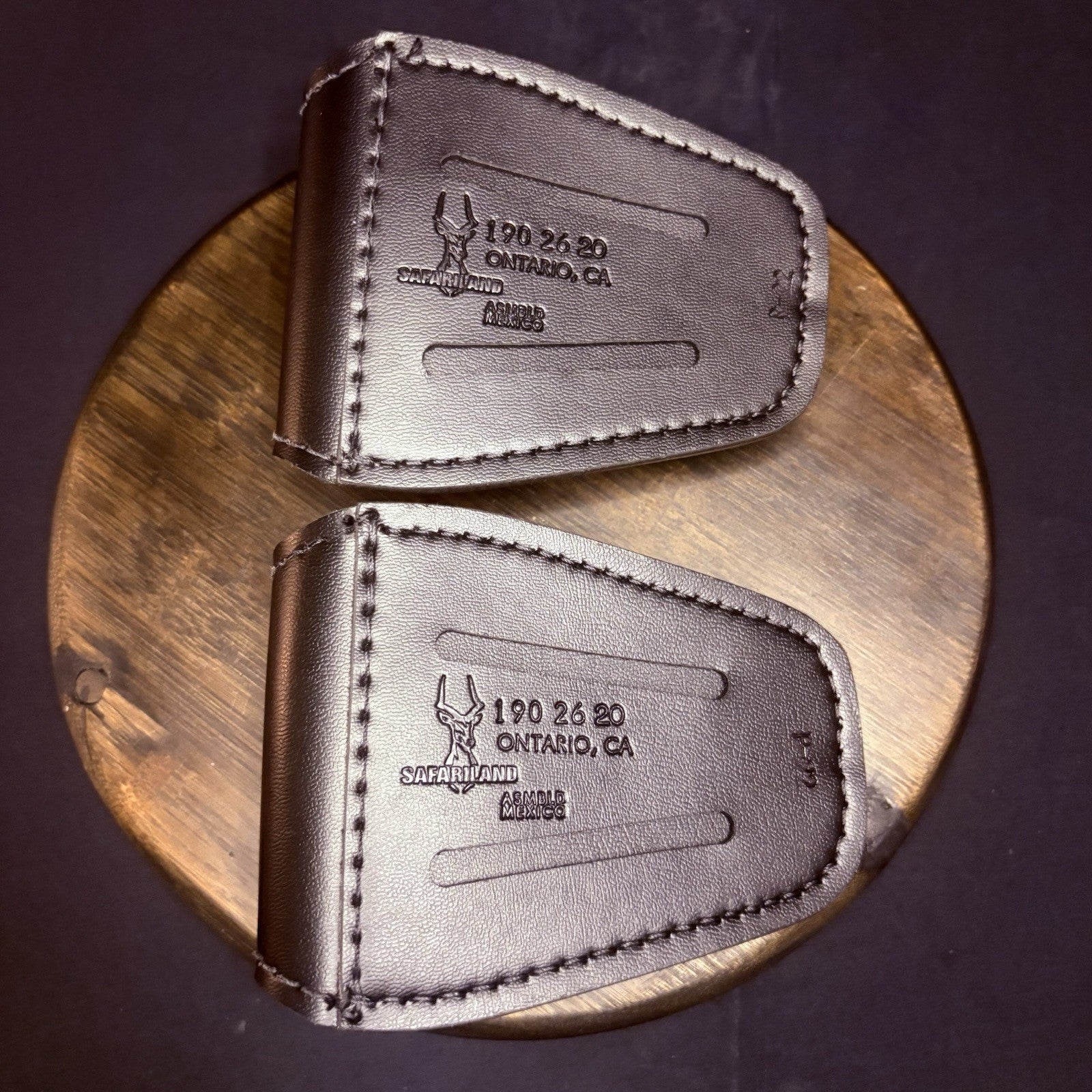 NEW Safariland 190 Handcuff Pouch (Set of 2) Plain Black Leather Black Snap3