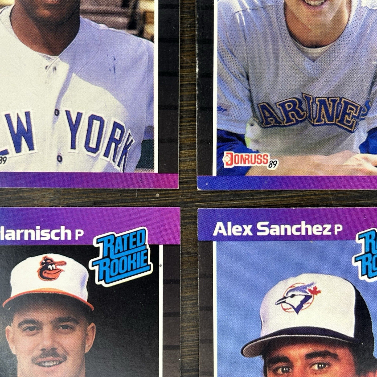 1989 Donruss Rated Rookies High Grade MLB Trading Card Lot Of (4)6
