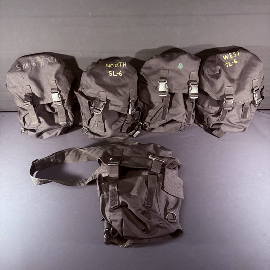 (Lot Of 5) Gas Mask / Large Utility Pouch Drop Leg w/Suede EMT Tactical Military0