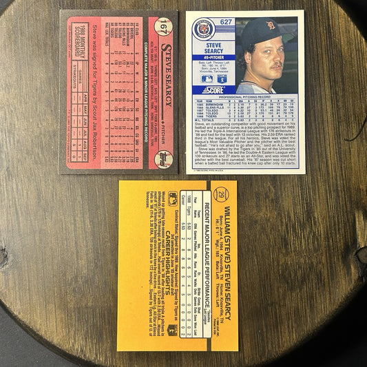 (Lot Of 3) 1989 Steve Searcy Rookie Lot Detroit Tigers Knoxville #167, #627, #291