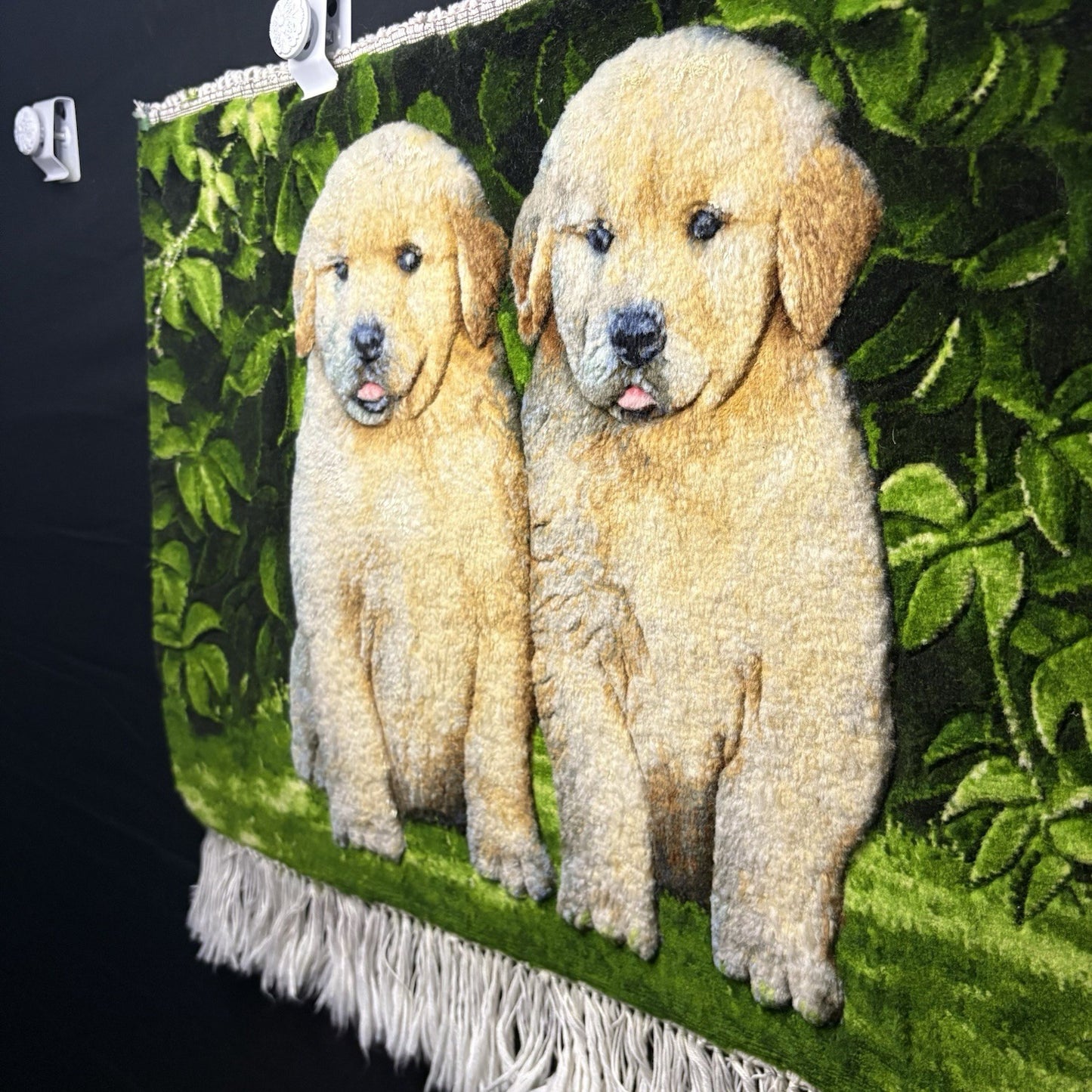 Pictorial Rug 3D Puppy Hand Knotted 24”x17” 224KPSI w/Free Rug Hangers8