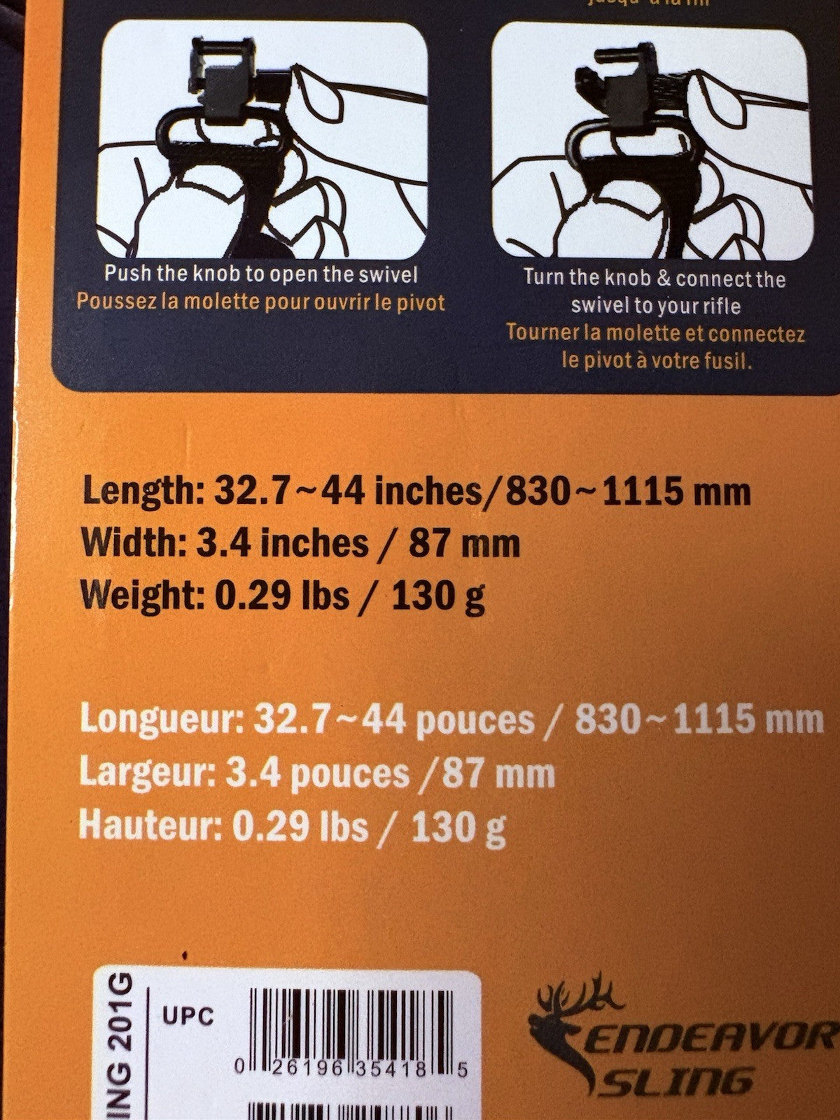 Vanguard Rifle Sling, 2 Point Swivel, Endeavor 201G9