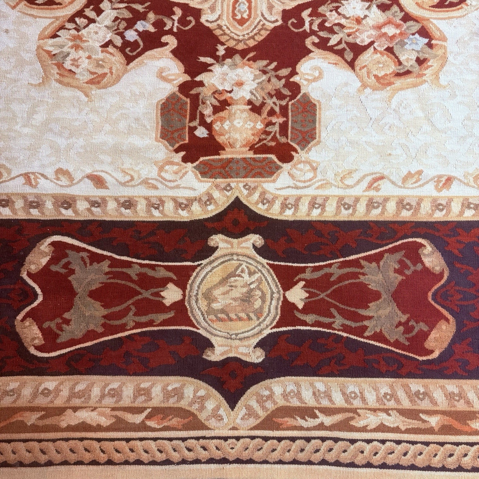 Antique French Tapestry 10x8, 19th Century, Hand Woven Aubusson Dragons7