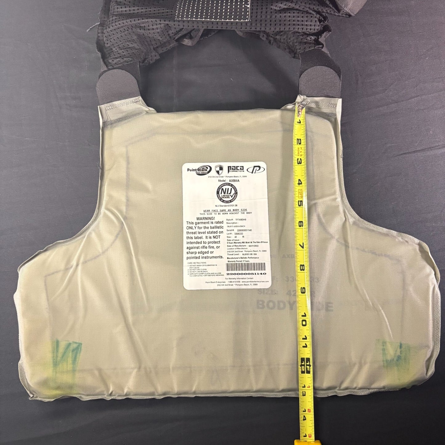 PB Armor 3a (IIIA) Vest AXIIIA Hi-Lite Male Carrier Size Medium ~2022~9