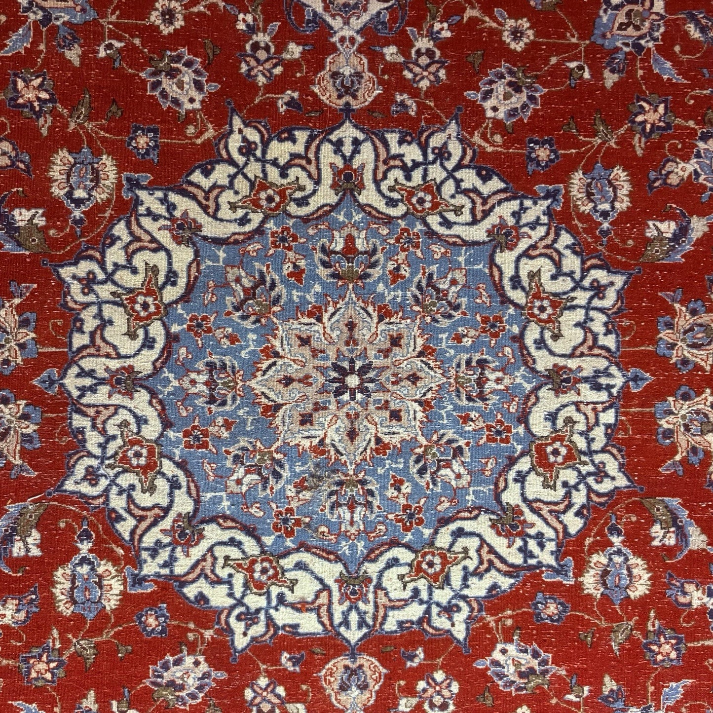 Semi-Antique Hand Knotted Rug 5x7 Medallion 324KPSI Estate Find 1970s Floral Rug15