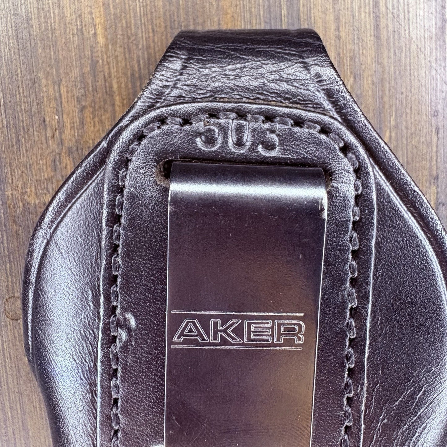 Aker 503 Bikini Handcuff Case Black Plain Leather RARE With Belt Clip4