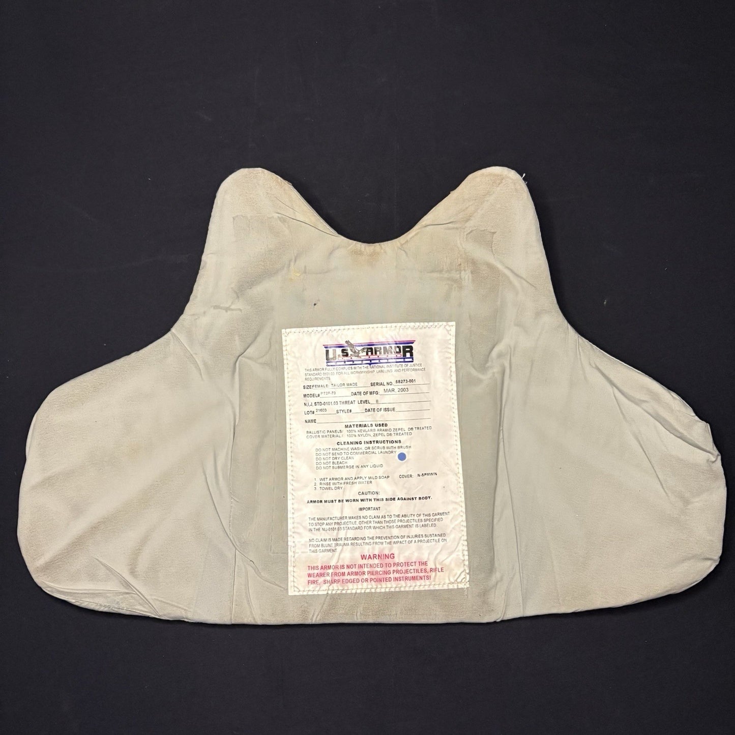 US Armor Level II (2) Bullet Proof Vest (Size Female Medium) Concealable Vest6