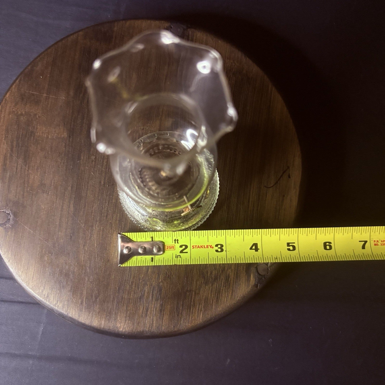 VTG Miniature Hurricane Lamp Clear w/ Hobnail Double Bubble Base Hong Kong Made9