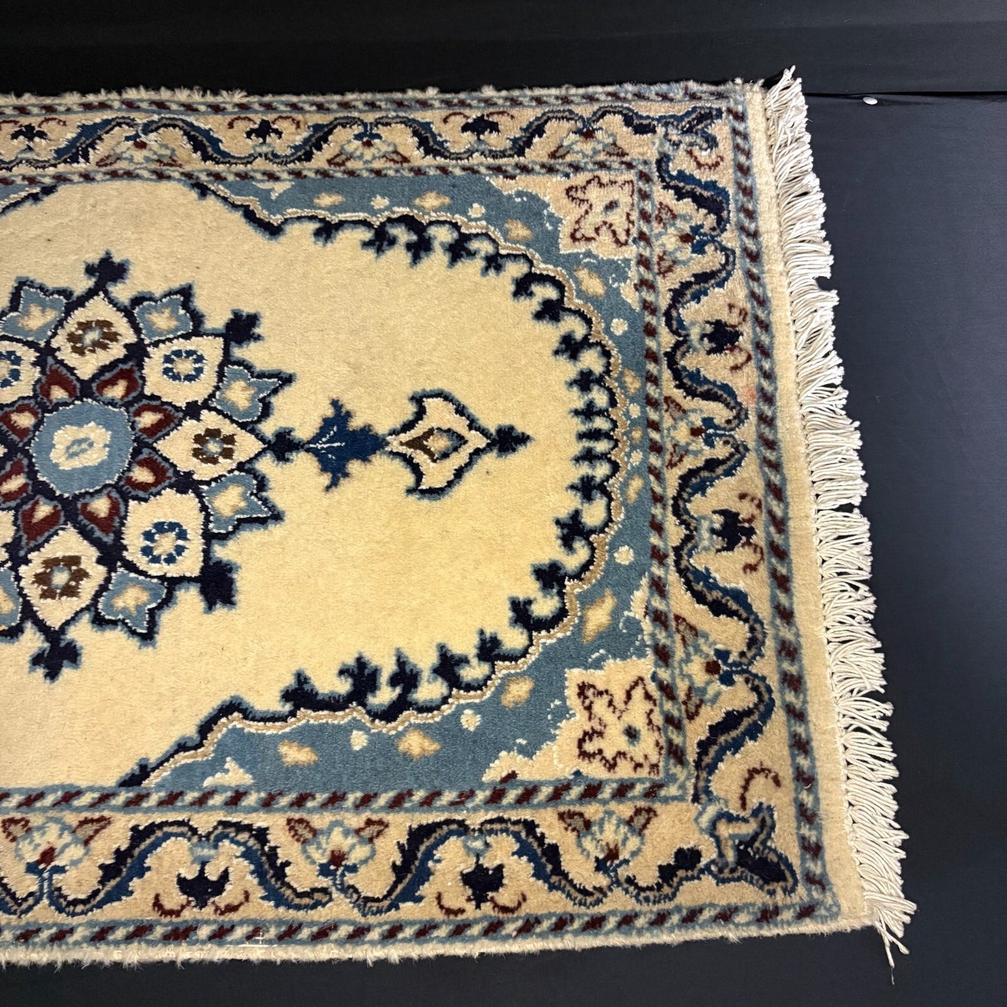 Rug Hand Knotted Medallion Rug 3’X2’ 54X88cm 144KPSI Semi-Antique6