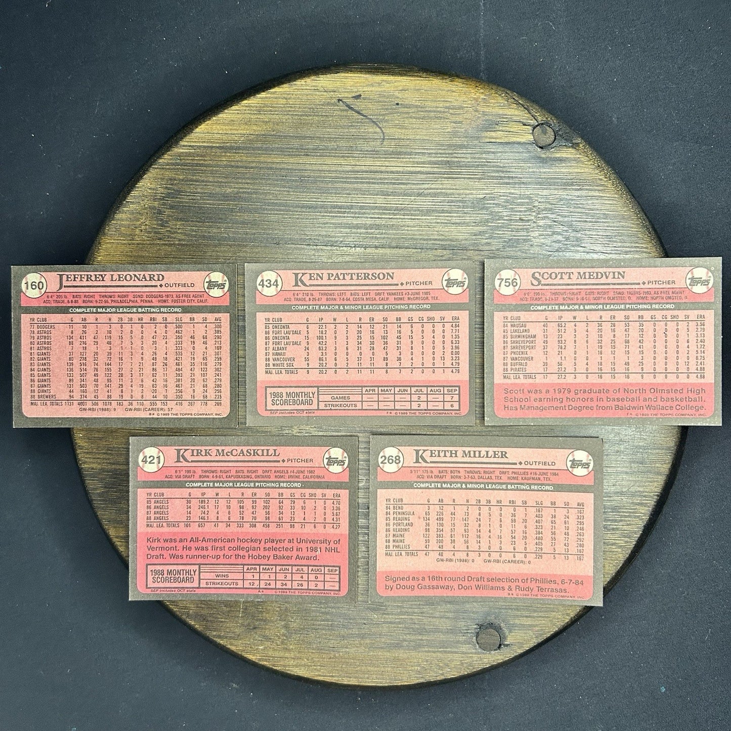 1986 Topps High Grade Cards #583, #342, #563, #569, #467 MLB Baseball (Lot Of 5)1