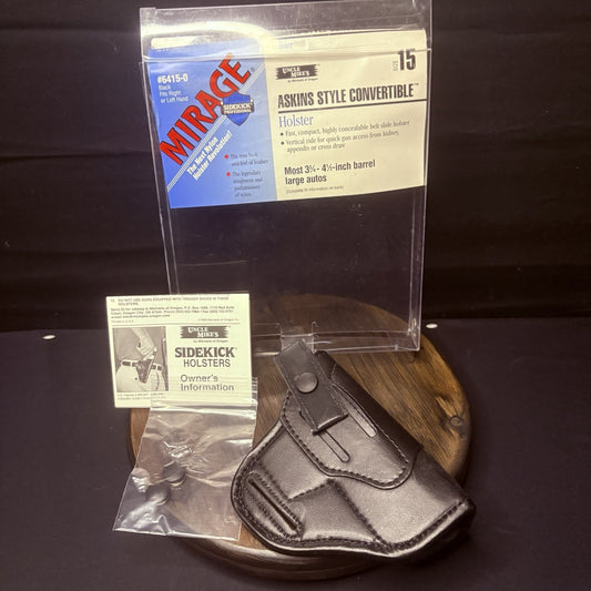 Uncle Mikes Mirage Large Auto Holster Leather OWB Pistol 3 1/4"4 1/2" Barrel0