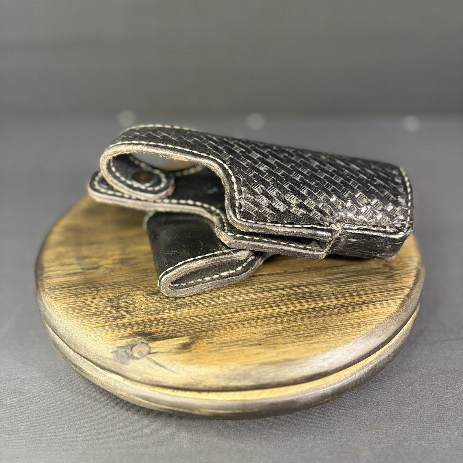 Ted Blockers Black Leather Basket Weave Sig Sauer P225 Holster6