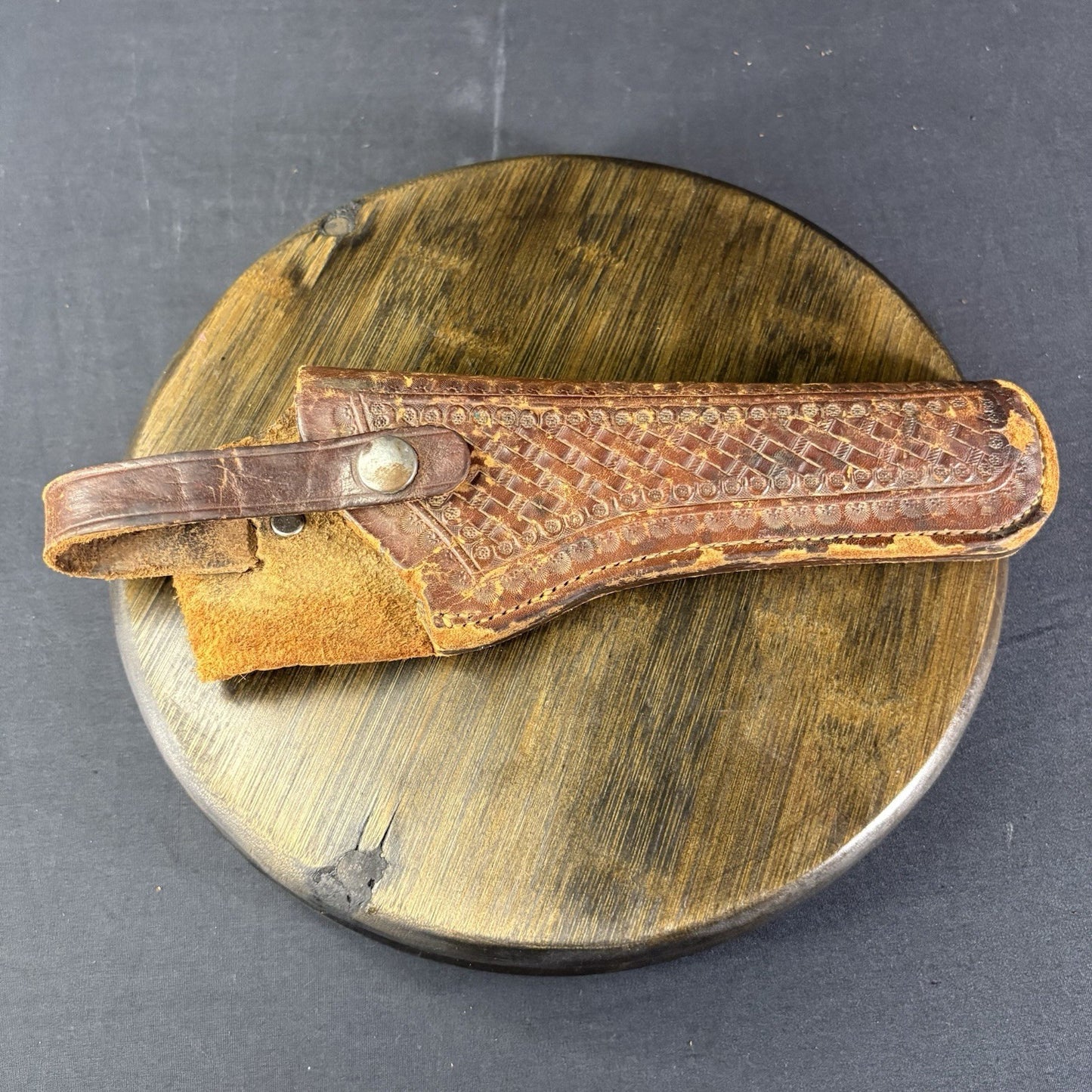 Vintage Chas. Blumel Hand Tooled Leather Revolver Holster8