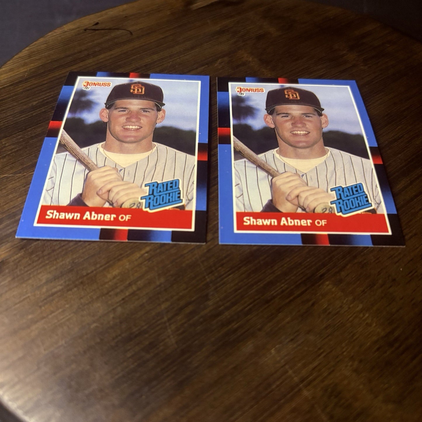 (2) 1988 Donruss #33 Shawn Abner San Diego Padres High Grade Card Lot2