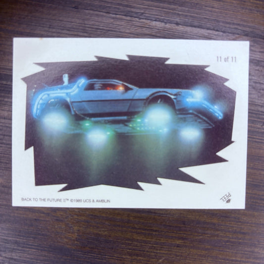 1989 Topps Back to the Future Part II Stickers #11 Delorean Time Machine1