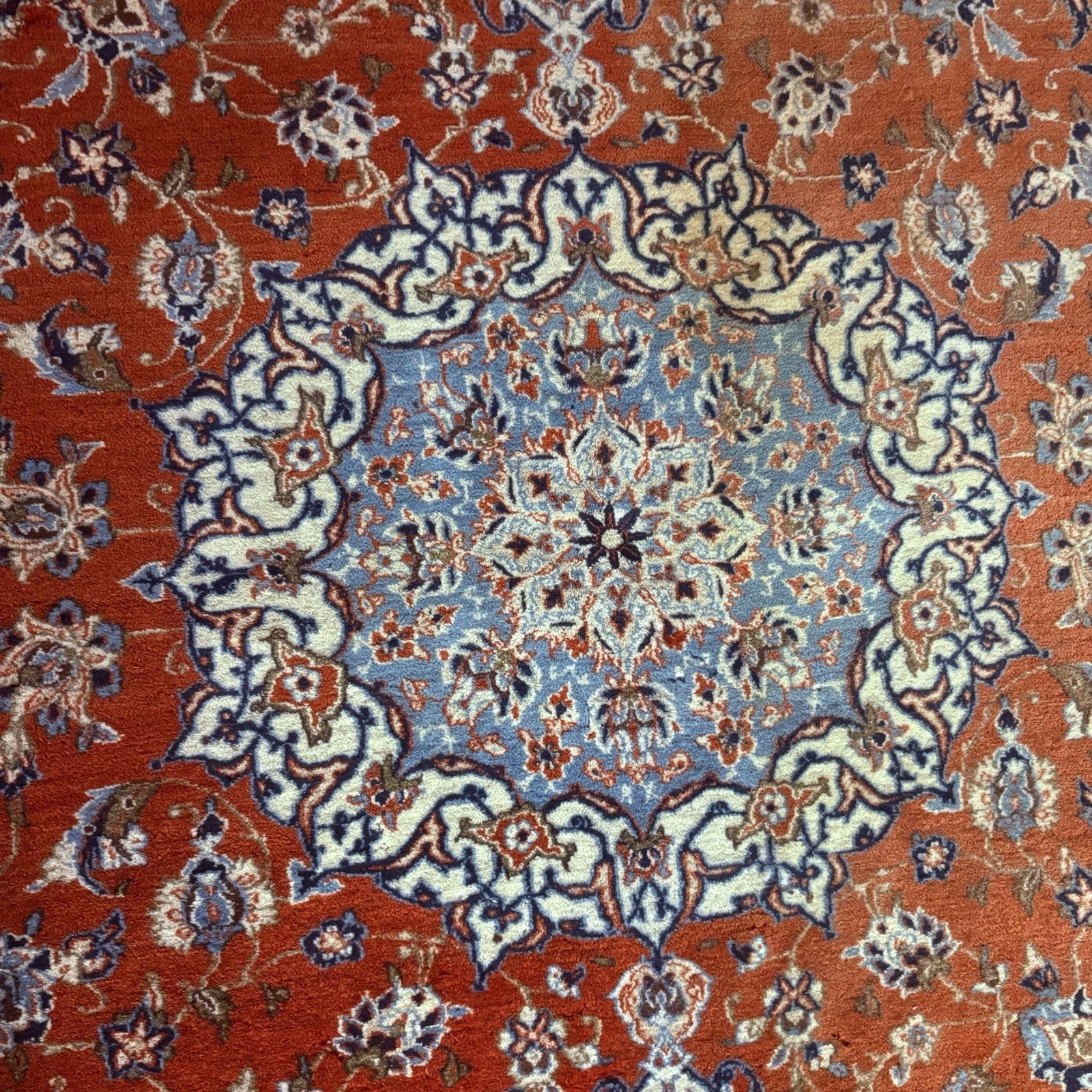 Semi-Antique Hand Knotted Rug 5x7 Medallion 324KPSI Estate Find 1970s Floral Rug7