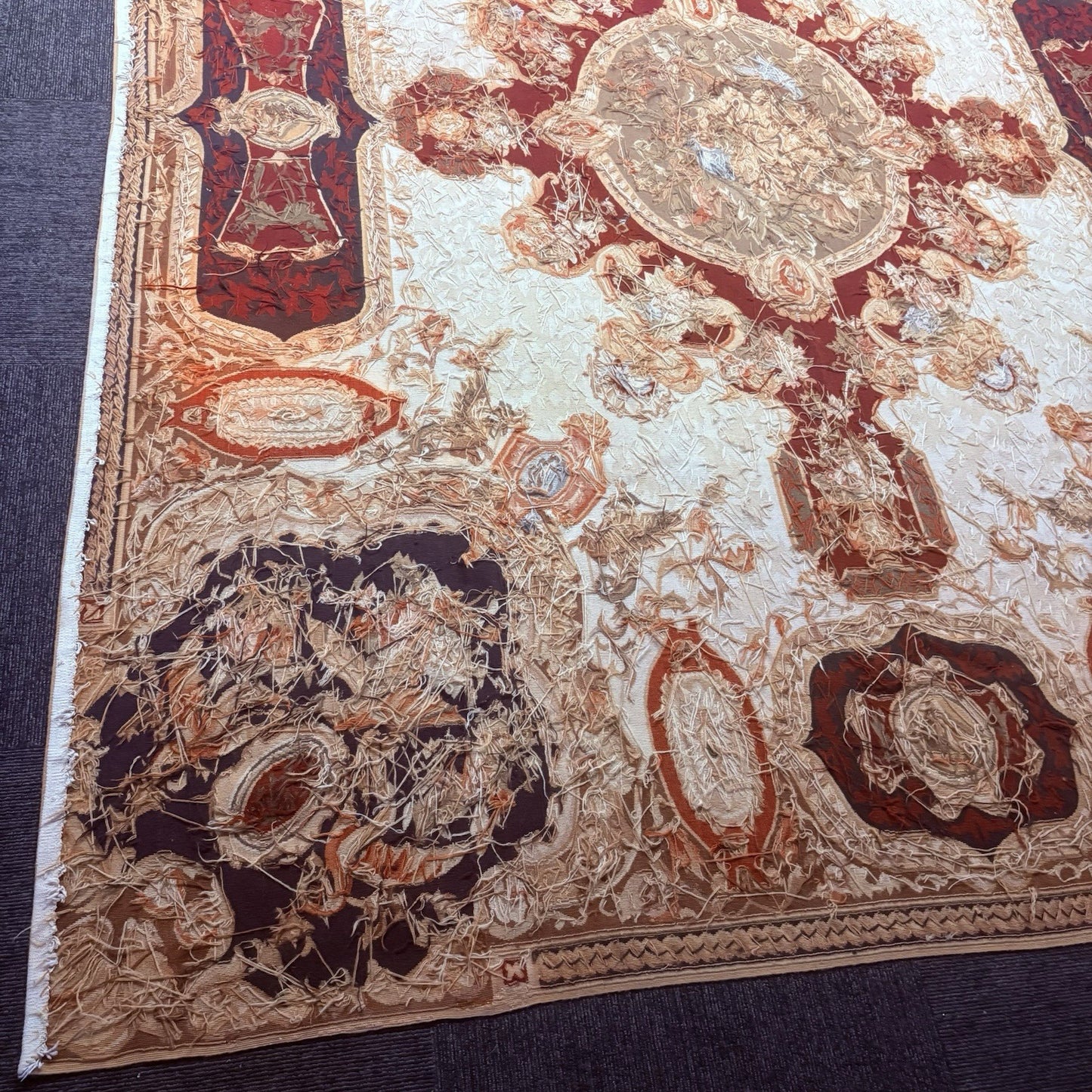 Antique French Tapestry 10x8, 19th Century, Hand Woven Aubusson Dragons20
