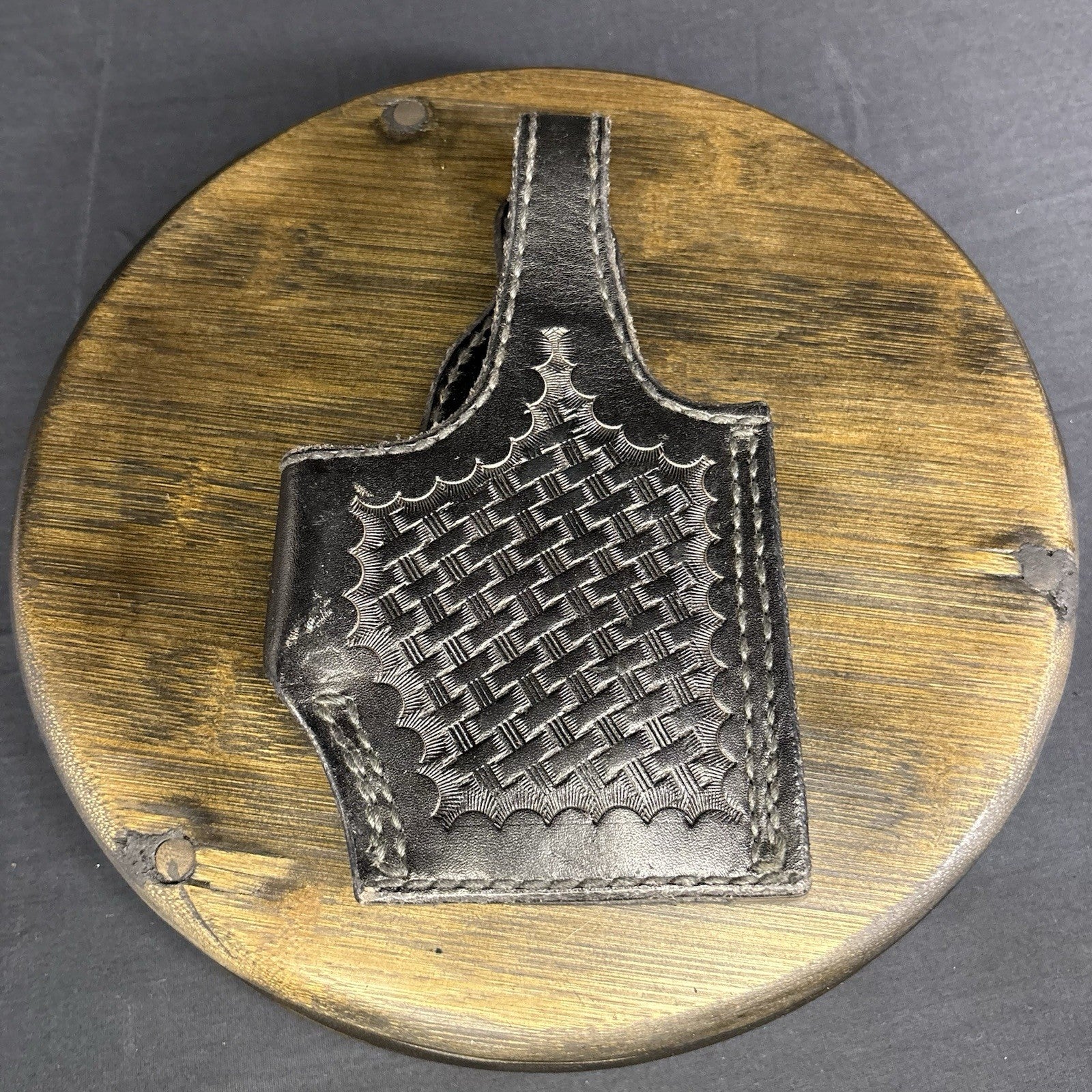 Tex Shoemaker 17H Basket Weave Holster For S&W 439 549 559 639 659 Snap Closure0