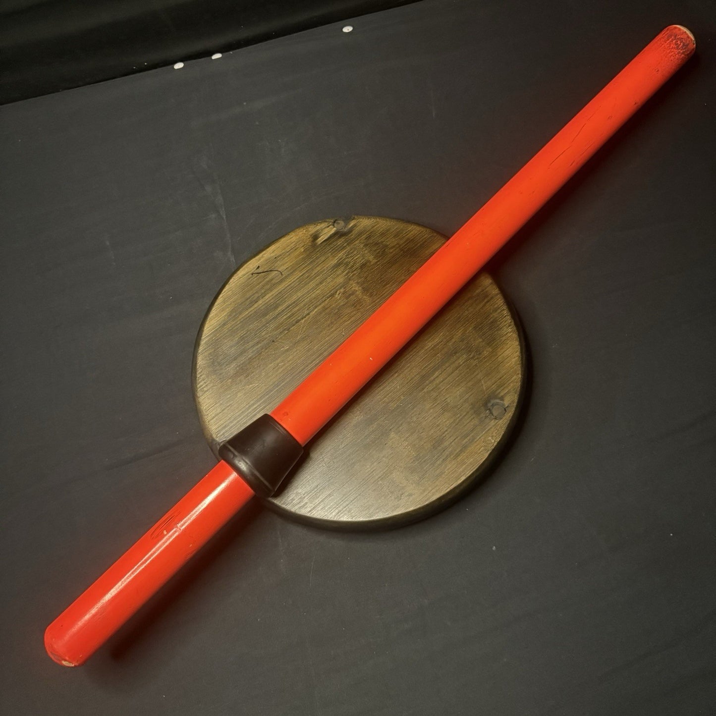 Wood Walking Stick 26" Orange with Rubber Hand Guard0