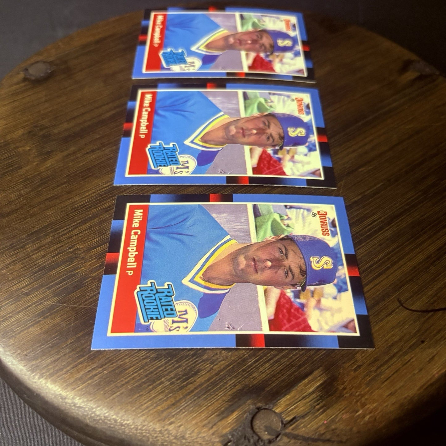 (3) 1988 Donruss #30 Mike Campbell RC Seattle Mariners Card Lot6