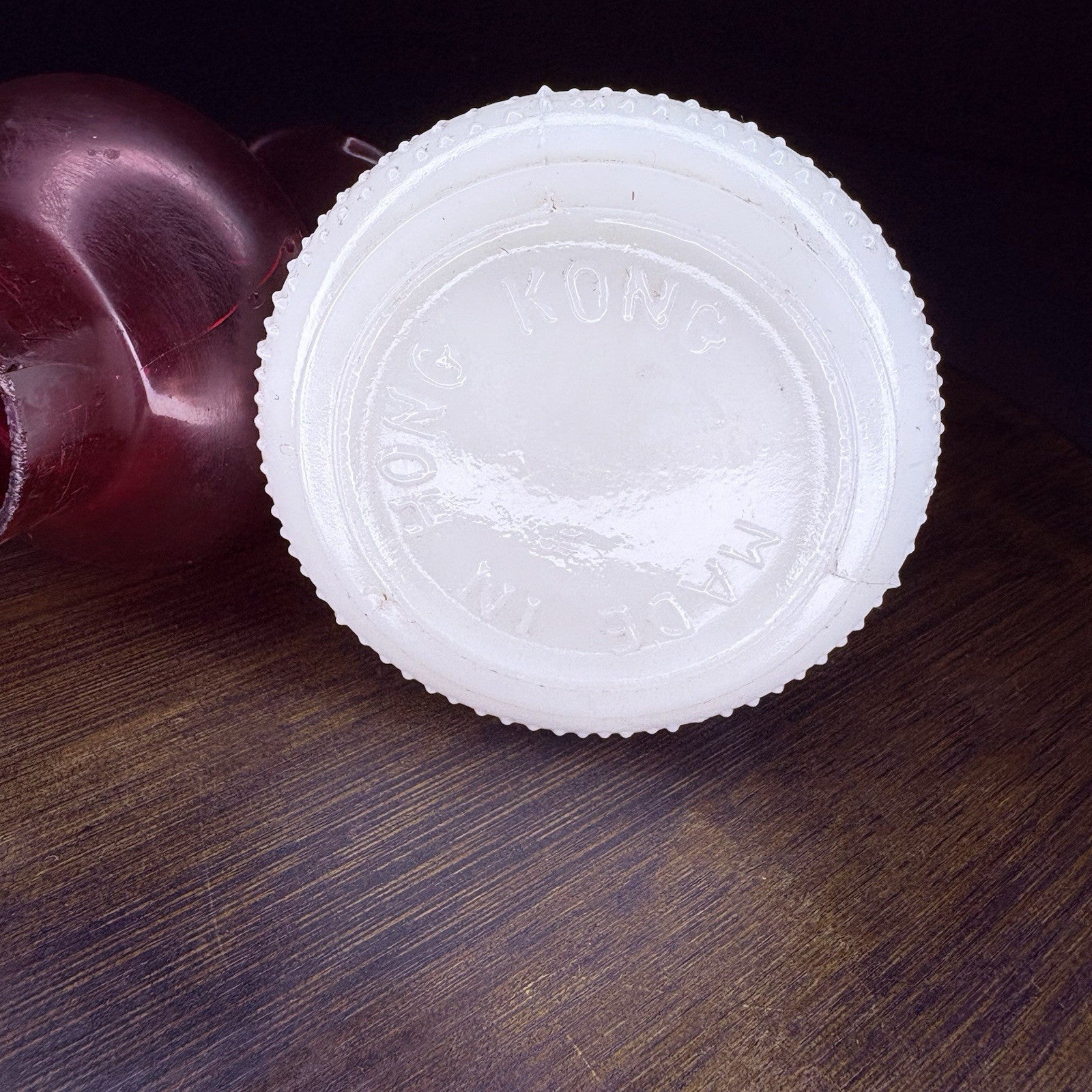 VTG Miniature Hurricane Oil Lamp Hobnail Milk Glass Base Ruby Globe, Hong Kong8