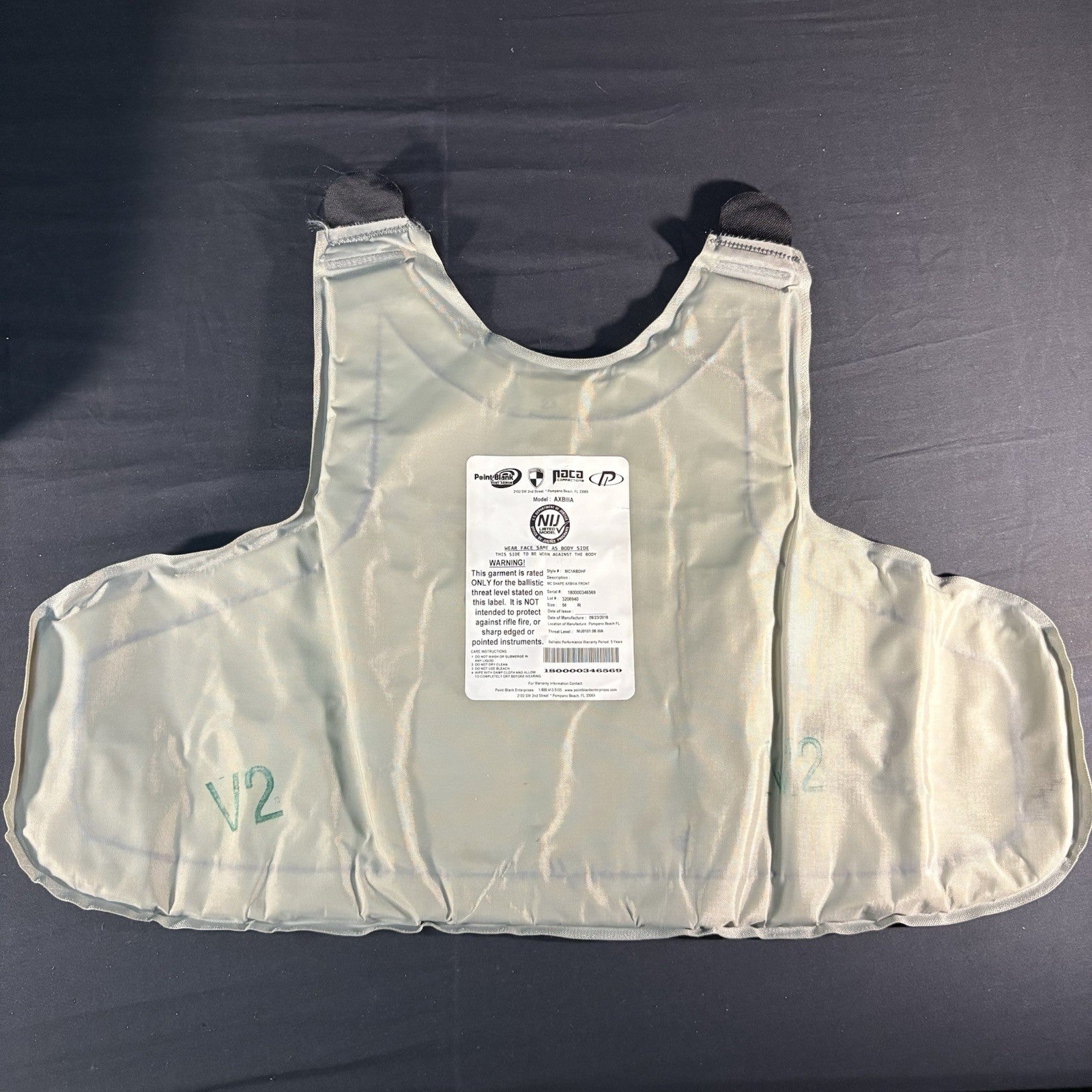 PB AXIIIA Level 3A(IIIA) Armor Size X-Large w/Safariland V1 Overt Carrier Vest2
