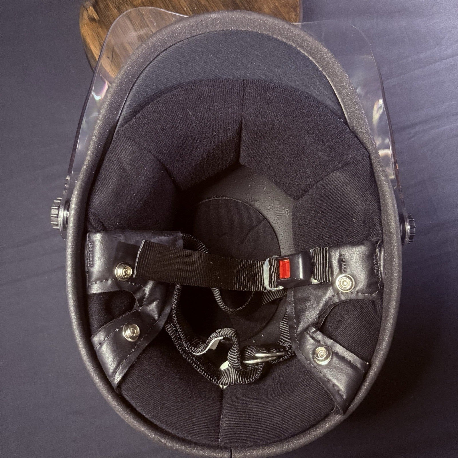 VTG Police Riot Motorcycle Helmet Black & White Size 6 7/8 with Z87 Face Shield19