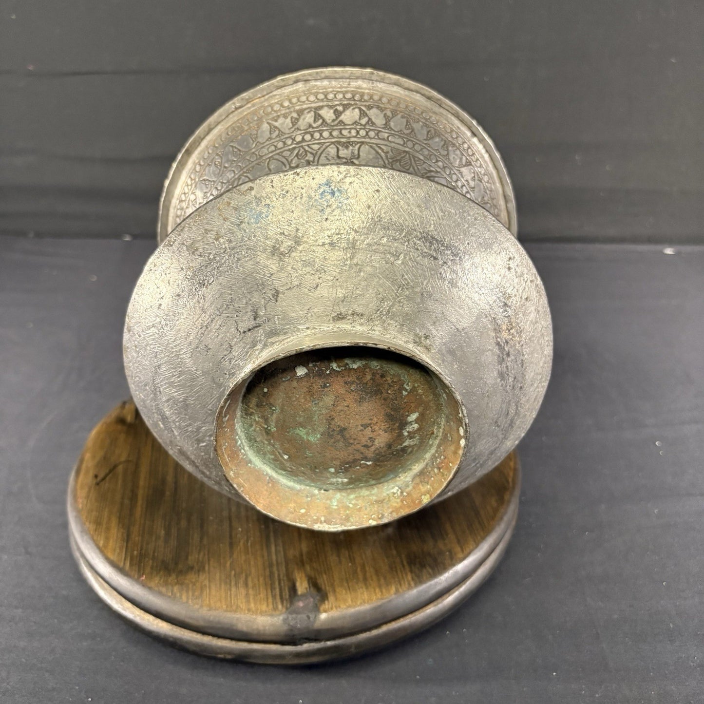 Qajar Era Copper Vessel Hand Hammered Islamic Calligraphy Tinned Late 1800s16