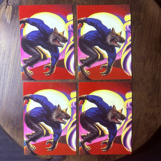 1996 Goosebumps #38 Werewolf Lot Of (4) High Grade Topps Trading Cards See Photo0