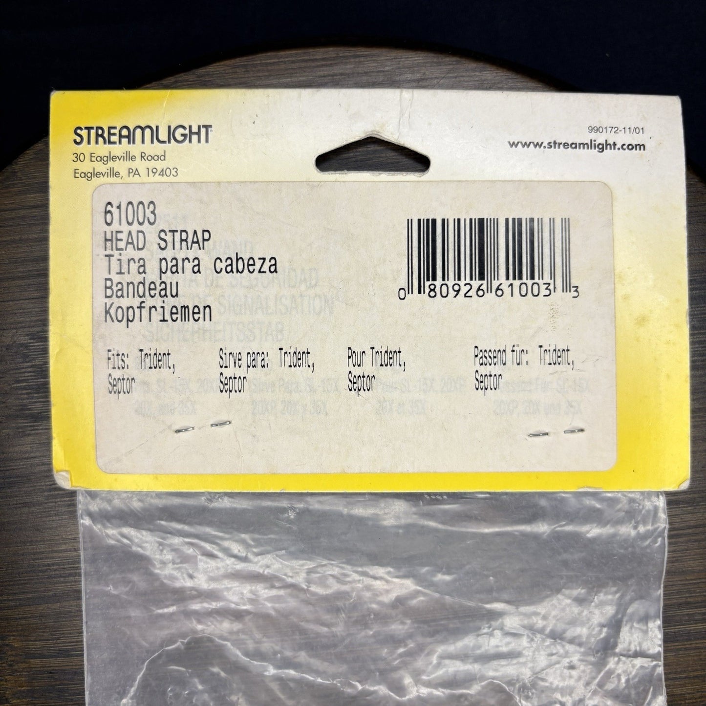 Streamlight Trident Headlamp Rubber Strap 61003 ~Also Fits Septor~1