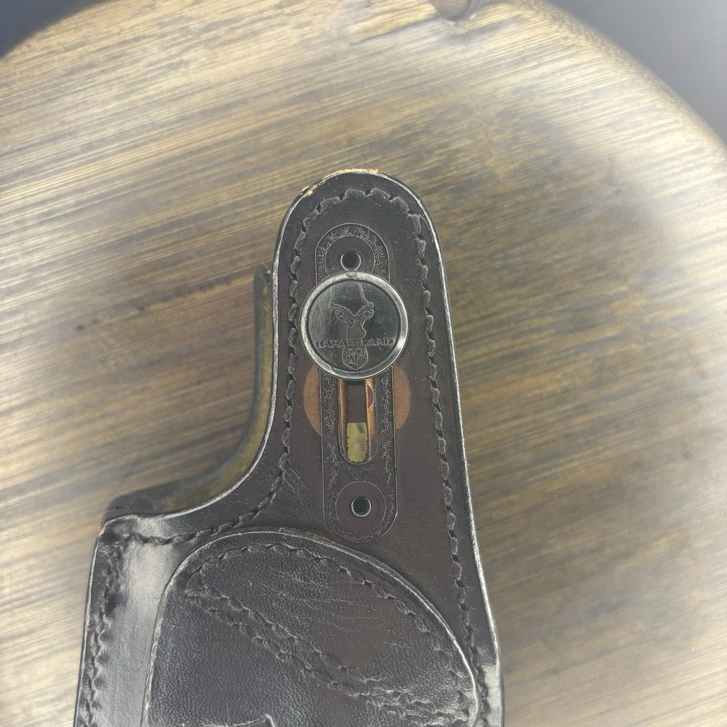 Safariland #2 Basket Weave Leather Holster for SigSauer 225, 2 1/4" Belt Loop RH13