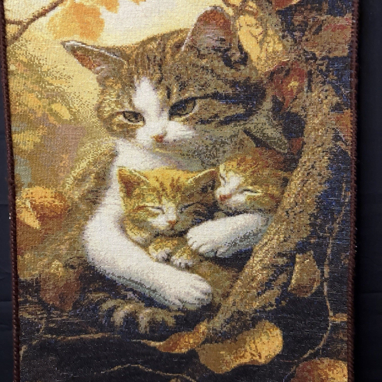 Pictorial Rug Kittens Hand Knotted w/Silk 289KPSI 25”x17” w/Rug Hangers15