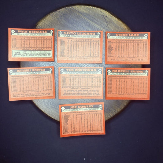 1986 Topps High Grade Baseball Cards (7 Card Lot)1