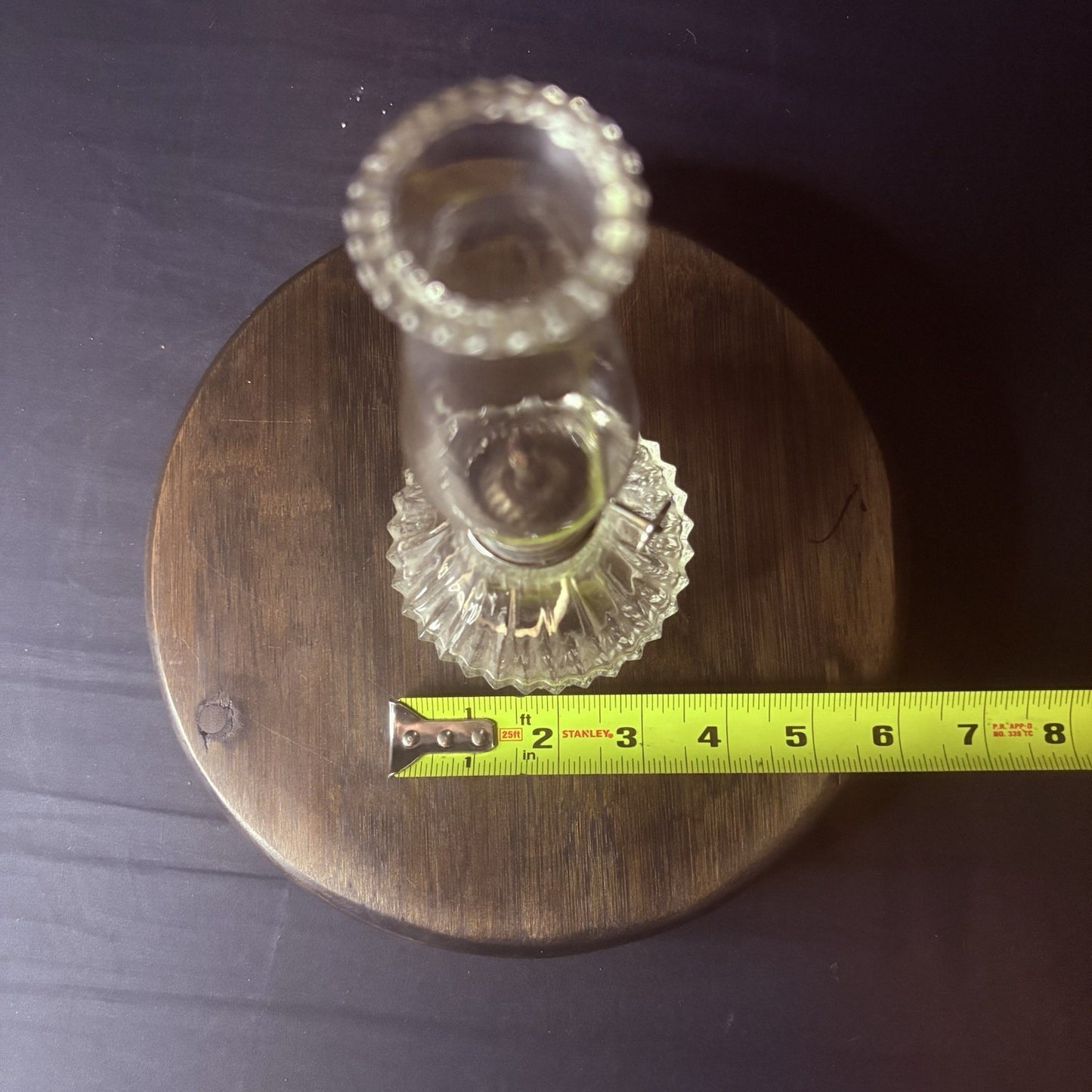 VTG Miniature Hurricane Oil Lamp Lamplight Farms Petite Diamond Cut Crystal Base10