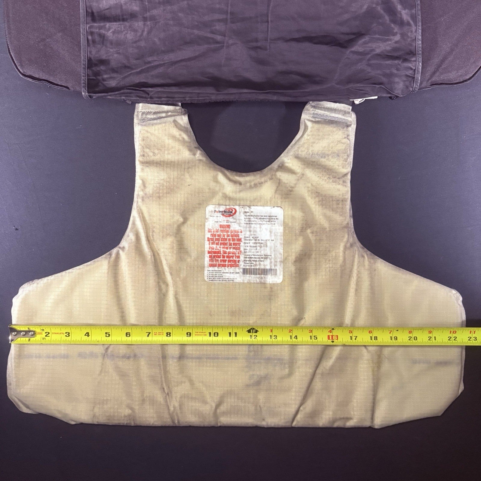 PB Level 2 II Bullet Proof Vest Size XL w/Trauma Plate Concealable Body Armor8