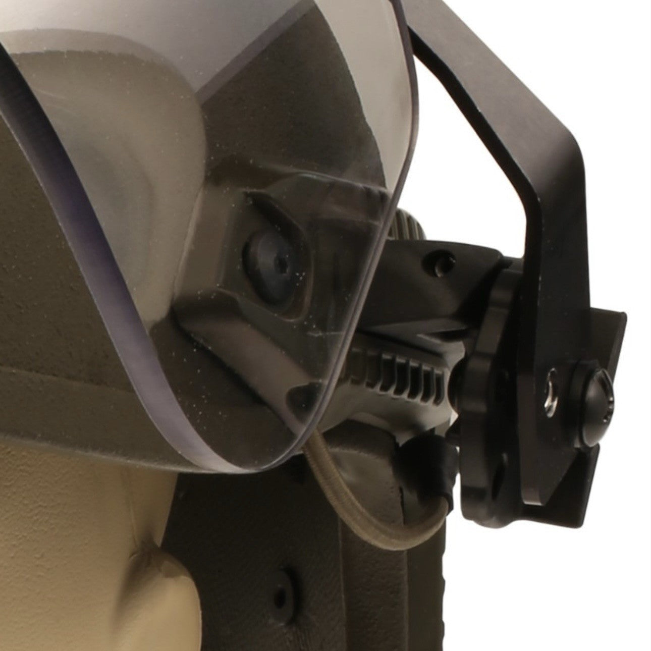Rail Mounted DK7 Face Shield For Ballistic Helmet (With Mounts) Heavy Duty USED4