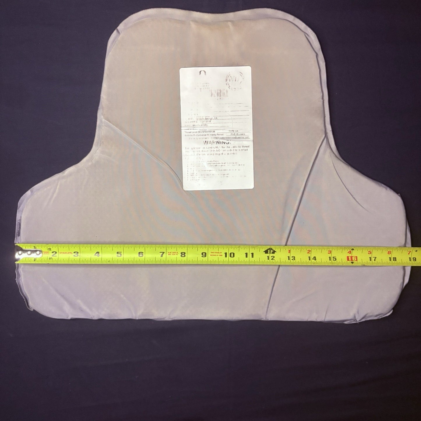 US Armor IIIA (3A) Bullet Proof Concealable Vest -Size SMALL- 201914
