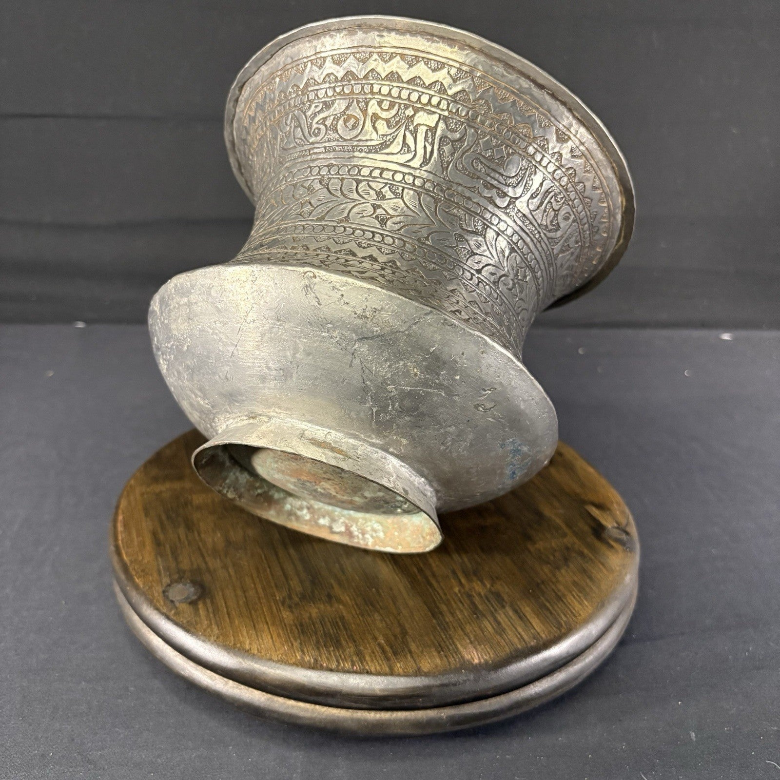 Copper Vessel Hand Hammered Islamic Calligraphy Tinned Qajar Era Late 1800s11