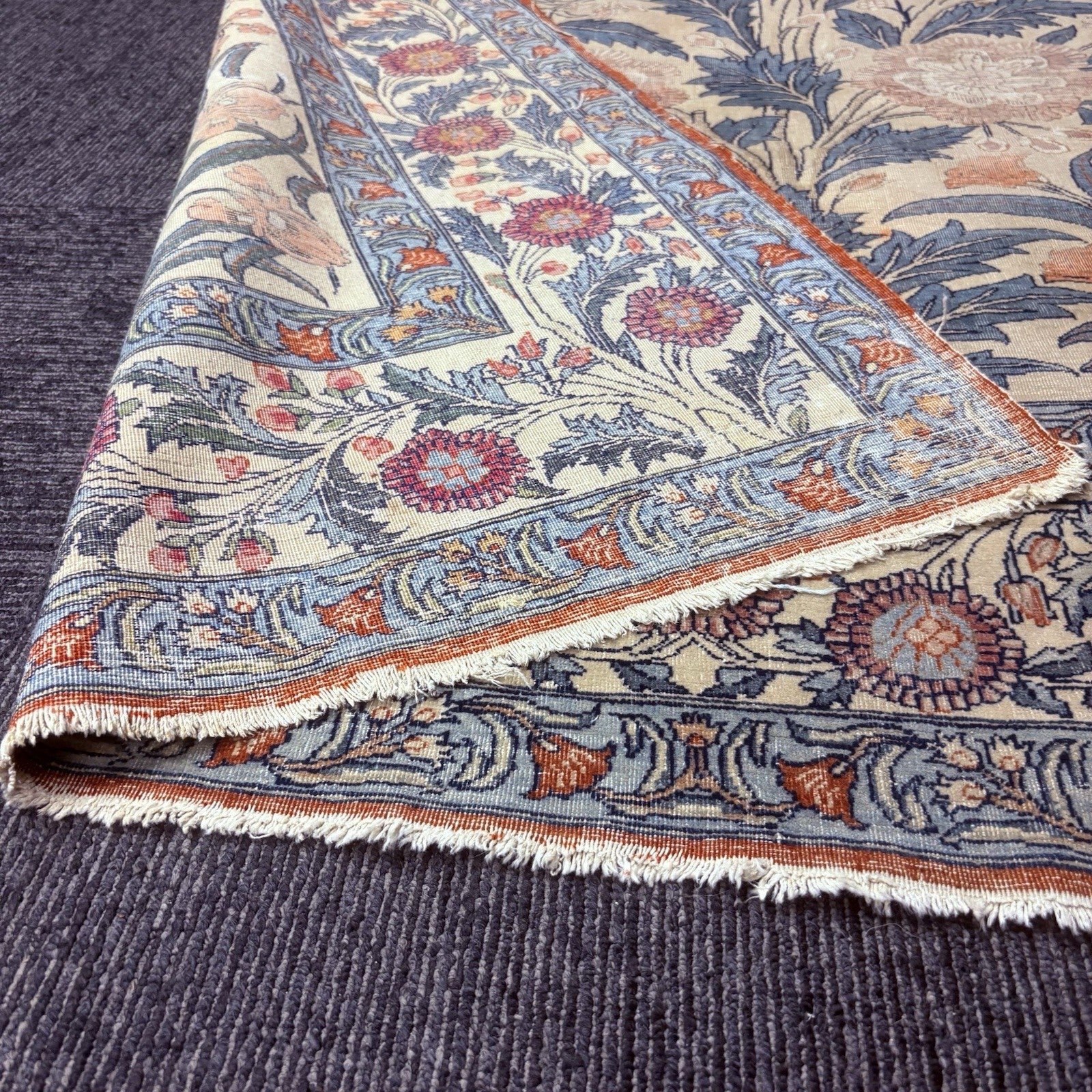 Persian Hand Knotted Qoom Rug SemiAntique Distressed 5x7 Floral 306KPSI RARE14