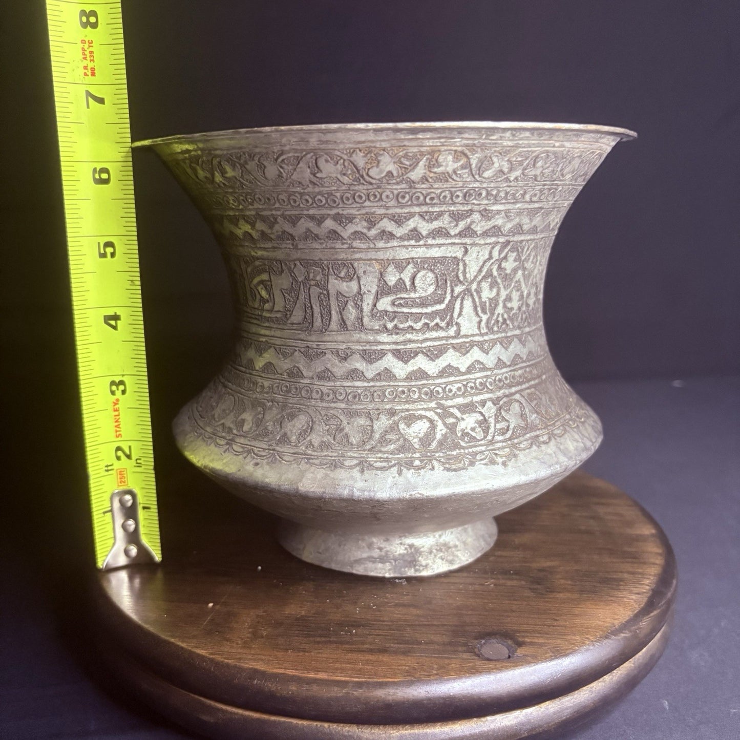 Qajar Era Copper Vessel Hand Hammered Islamic Calligraphy Tinned Late 1800s17